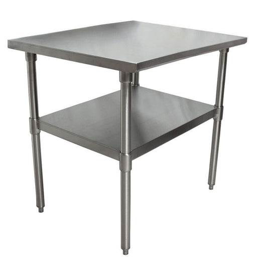 BK Resources QVT-2424 14 Gauge Stainless Steel Work Table With Stainless Steel Undershelf 24" W x 24" D