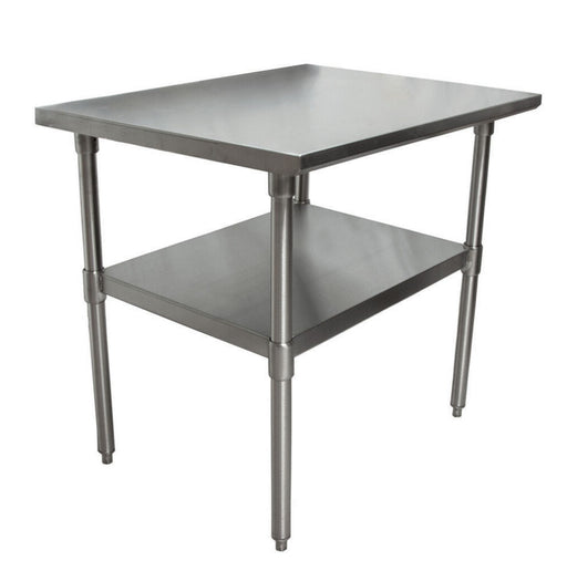 BK Resources QVT-3624 14 Gauge Stainless Steel Work Table With Stainless Steel Undershelf 36" W x 24" D