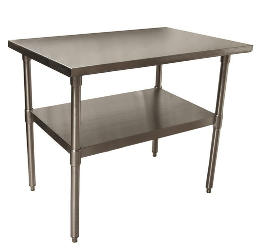 BK Resources QVT-4830 14 Gauge Stainless Steel Work Table With Stainless Steel Undershelf 48" W x 30" D