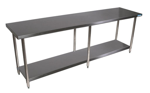 BK Resources QVT-9630 14 Gauge Stainless Steel Work Table With Stainless Steel Undershelf 96" W x 30" D