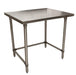 BK Resources QVTOB-2424 14 Gauge Stainless Steel Work Table Open Base Stainless Steel Legs 24" W x 24" D