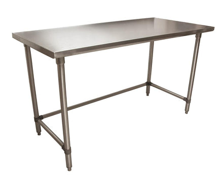 BK Resources QVTOB-6036 14 Gauge Stainless Steel Work Table Open Base Stainless Steel Legs 60" W x 36" D