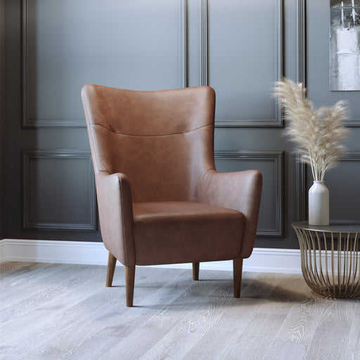 Dk Brown Wingback Accent Chair