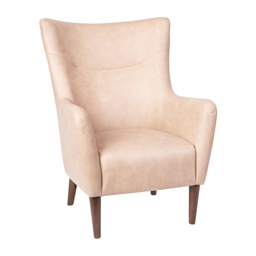 Lt Brown Wingback Accent Chair