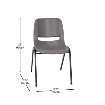 Gray Stack Chair-Black Frame