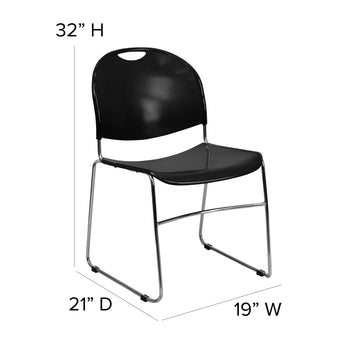 Black Stack Chair-Chrome Frame