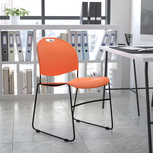 Orange Plastic Stack Chair