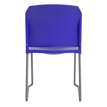 Blue Plastic Sled Stack Chair