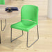 Green Plastic Sled Stack Chair