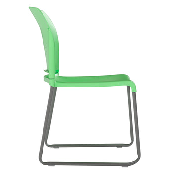 Green Plastic Sled Stack Chair