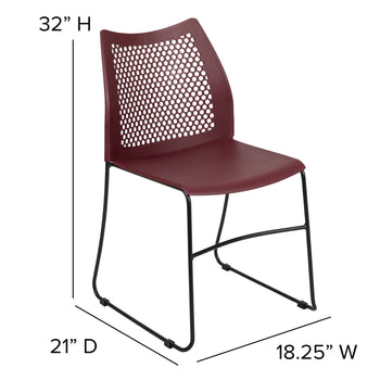 Burgundy Plastic Stack Chair
