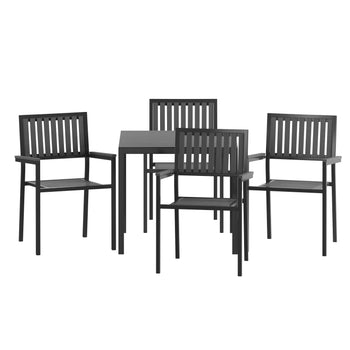 5PC Black Table and Chairs Set