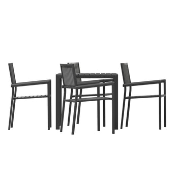 5PC Black Table and Chairs Set