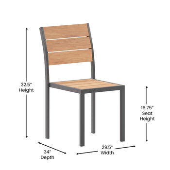 NAT/Gray Armless Patio Chair
