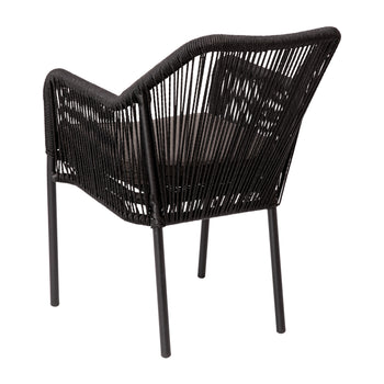 Set of 2 Black Patio Chairs