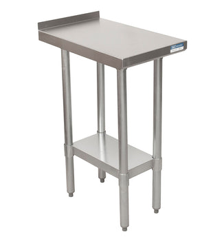 BK Resources SFTS-1530 18 Gauge Stainless Steel Filler Table With Undershelf 1 1/2" Backsplash 15" W x 30" D