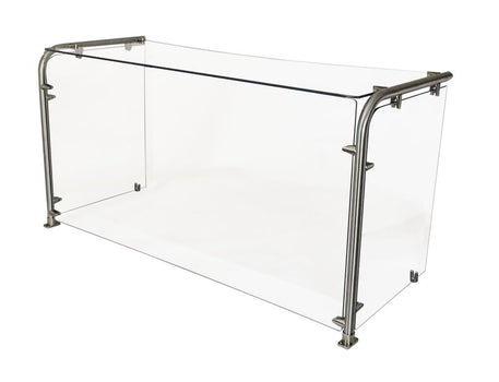 BK Resources SG-90MU-120G 120" Multi-Use 90 Angle Sneeze Guard W Glass Shelf