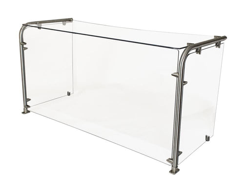 BK Resources SG-90MU-120G 120" Multi-Use 90 Angle Sneeze Guard W Glass Shelf