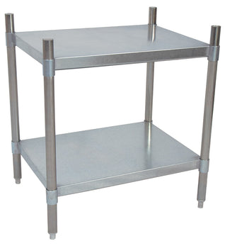 BK Resources SSU3-4324 2 Shelf Dry Storage Adjustable Stainless Steel Shelving Unit 43"x24"x38"