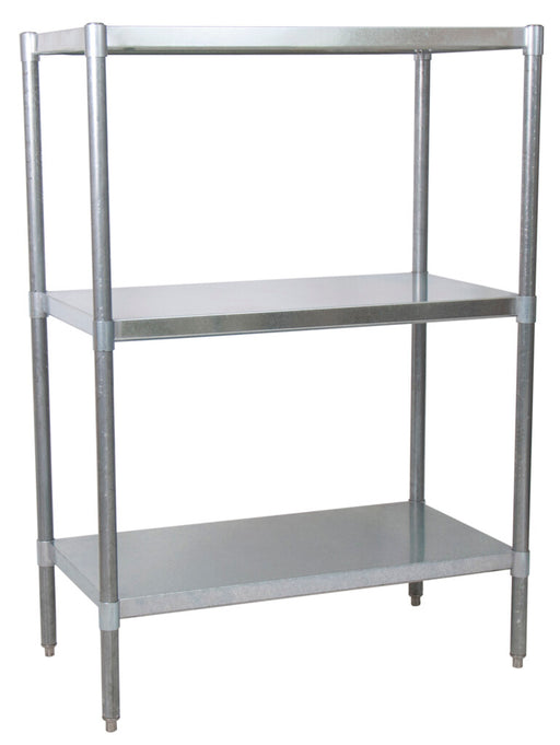 BK Resources SSU5-5524 3 Shelf Dry Storage Adjustable Stainless Steel Shelving Unit 55"x24"x60"