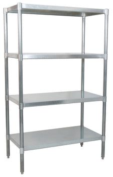 BK Resources SSU6-4324 4 Shelf Dry Storage Adjustable Stainless Steel Shelving Unit 43"x24"x6'