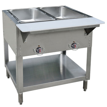 BK Resources STE-LP-2 (LP) Propane Hot Steam/Food Table w/ (2) Wells & Cutting Board