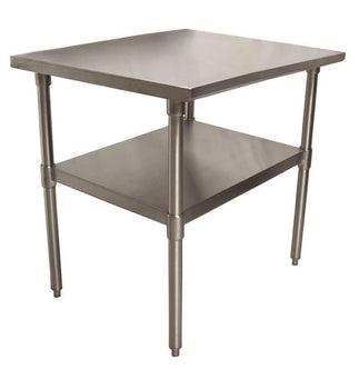 BK Resources SVT-2424 18 Gauge Stainless Steel Work Table withUndershelf 24" W x 24" D