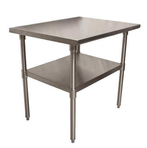 BK Resources SVT-3024 18 Gauge Stainless Steel Work Table withUndershelf 30" W x 24" D