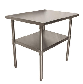 BK Resources SVT-3030 18 Gauge Stainless Steel Work Table withUndershelf 30" W x 30" D