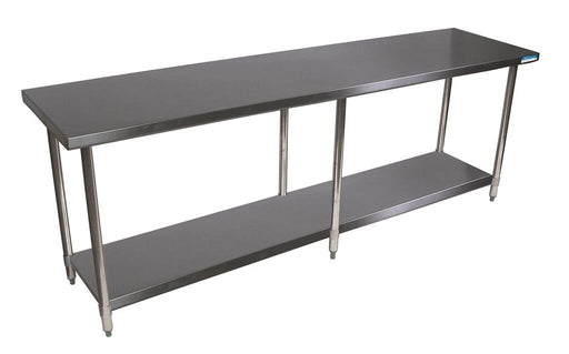 BK Resources SVT-8424 18 Gauge Stainless Steel Work Table withUndershelf 84" W x 24" D