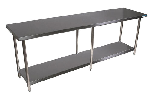 BK Resources SVT-8430 18 Gauge Stainless Steel Work Table withUndershelf 84" W x 30" D