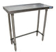 BK Resources SVTOB-1848 18 Gauge Stainless Steel Work Table With Open Base 48" W x 18" D