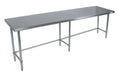 BK Resources SVTOB-1896 18 Gauge Stainless Steel Work Table With Open Base 96" W x 18" D