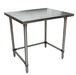 BK Resources SVTOB-3030 18 Gauge Stainless Steel Work Table With Open Base 30" W x 30" D