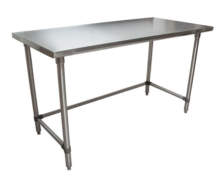 BK Resources SVTOB-6024 18 Gauge Stainless Steel Work Table With Open Base 60" W x 24" D