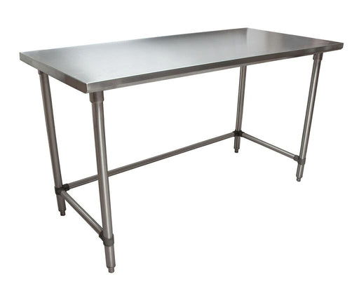 BK Resources SVTOB-6030 18 Gauge Stainless Steel Work Table With Open Base 60" W x 30" D