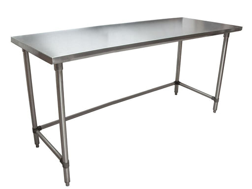 BK Resources SVTOB-7224 18 Gauge Stainless Steel Work Table With Open Base 72" W x 24" D