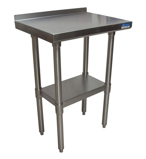 BK Resources SVTR-1824 18 Gauge Stainless Steel Work Table Undershelf with 1.5" Backsplash 24" x 18" 