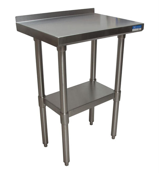 BK Resources SVTR-1830 18 Gauge Stainless Steel Work Table Undershelf 1.5" Backsplash 30" x 18" 