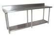 BK Resources SVTR5-8424 18 Gauge Stainless Steel Work Table Undershelf 5" Backsplash 84" x 24" 