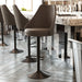 2PK Brown Leather Bar Stools