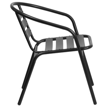 Black Aluminum Slat Chair