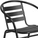 Black Aluminum Slat Chair