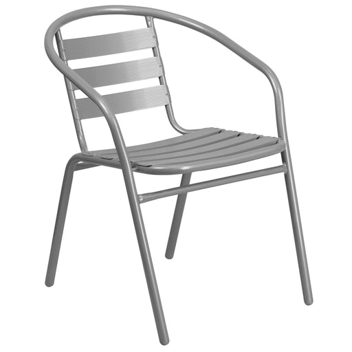 Silver Aluminum Slat Chair