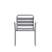 Silver Slat Chair with Arms