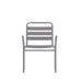 Silver Slat Chair with Arms