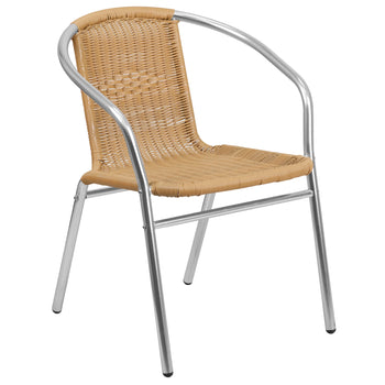 Beige Rattan Aluminum Chair