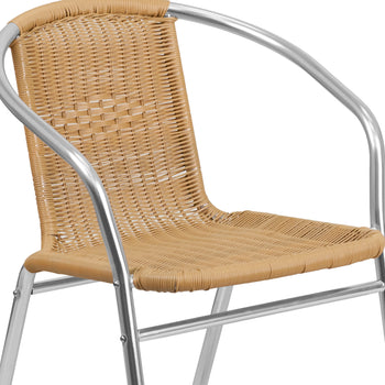 Beige Rattan Aluminum Chair