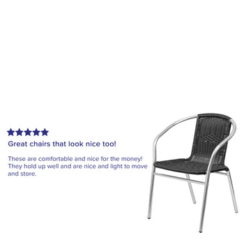 Black Rattan Aluminum Chair