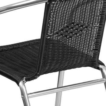 Black Rattan Aluminum Chair